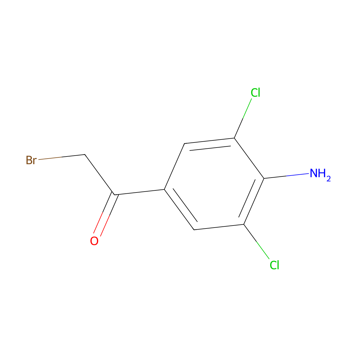 1-(4-Amino-3,5-dichlorophenyl)-2-bromoethan-1-one molecular structure, CAS 37148-47-3