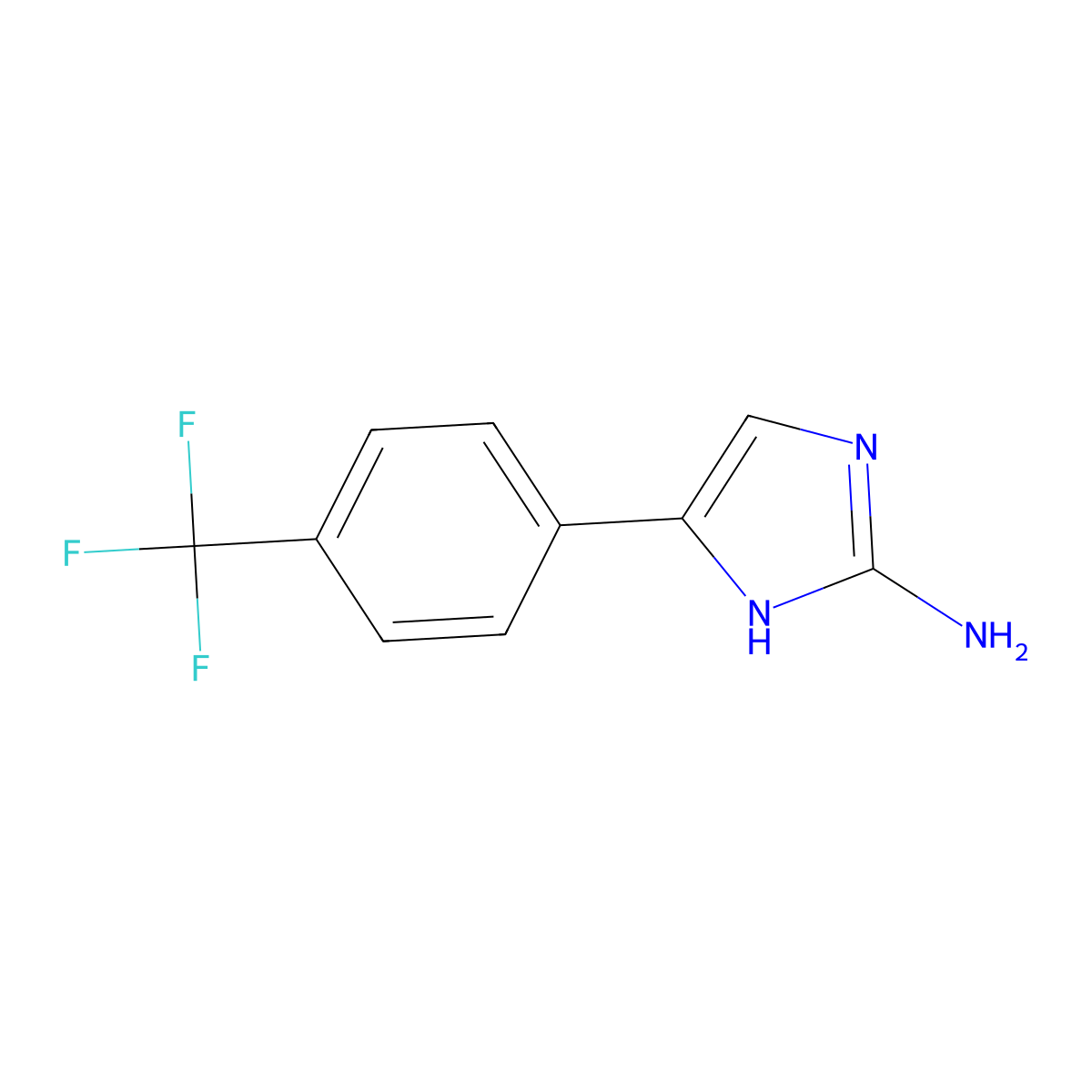 4-[4-(trifluoromethyl)phenyl]-1H-imidazol-2-amine molecular structure, CAS 37148-87-1