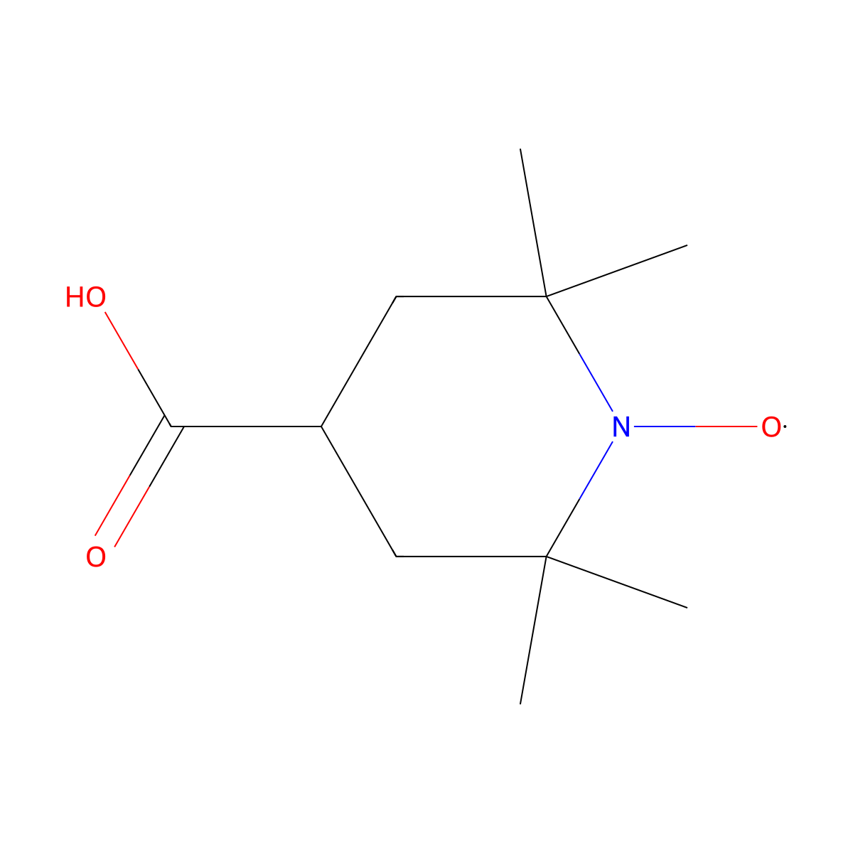 Tempo carboxylic acid molecular structure, CAS 37149-18-1