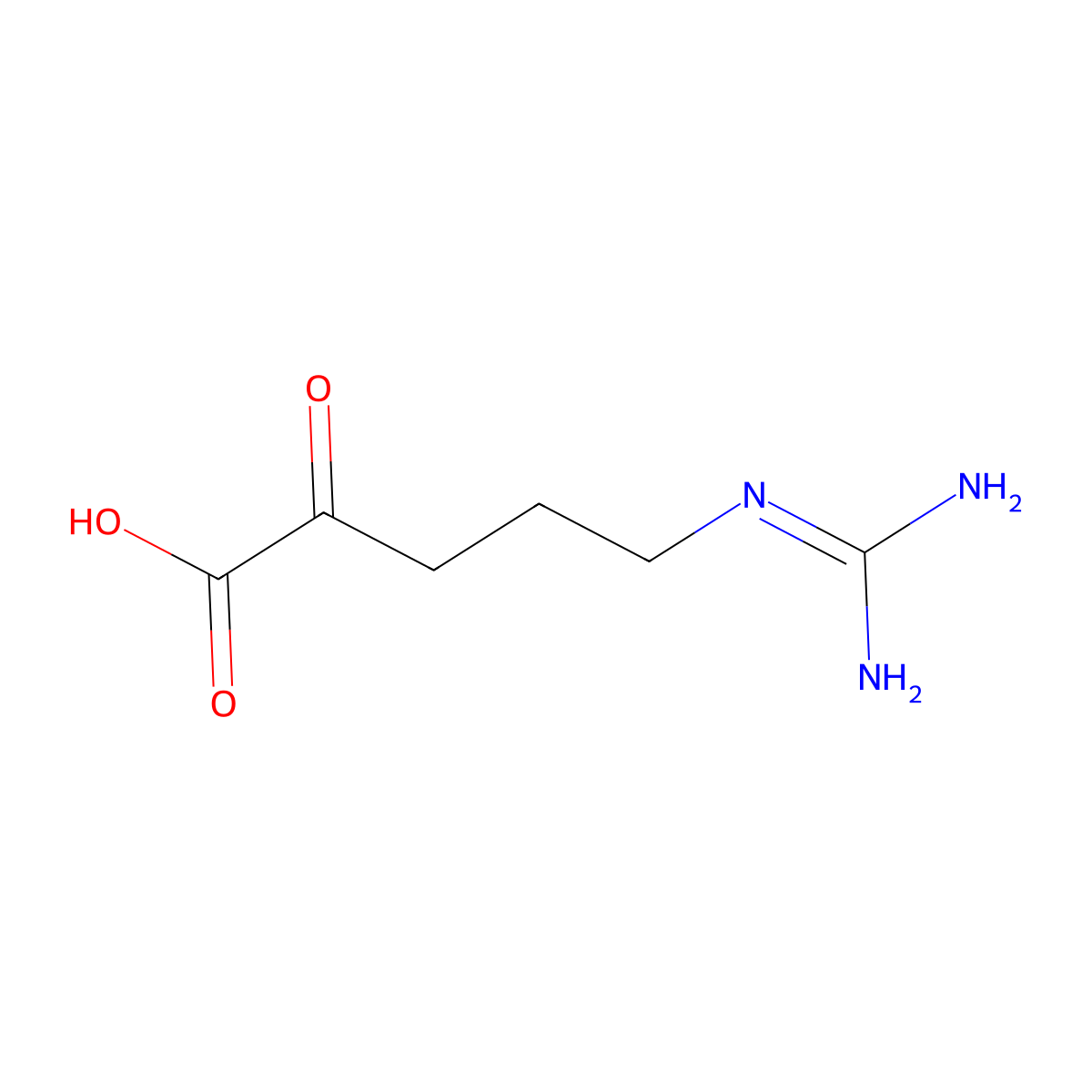 alpha-keto-delta-Guanidinovaleric acid molecular structure, CAS 3715-10-4