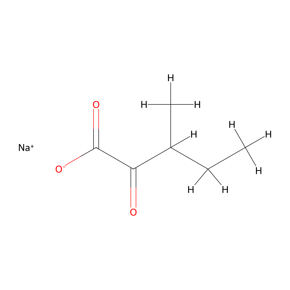 Sodium 3-methyl-2-oxopentanoate molecular structure, CAS 3715-31-9