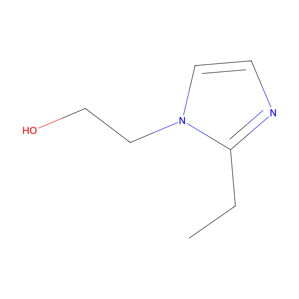 2-(2-ethyl-1H-imidazol-1-yl)ethanol molecular structure, CAS 3715-96-6