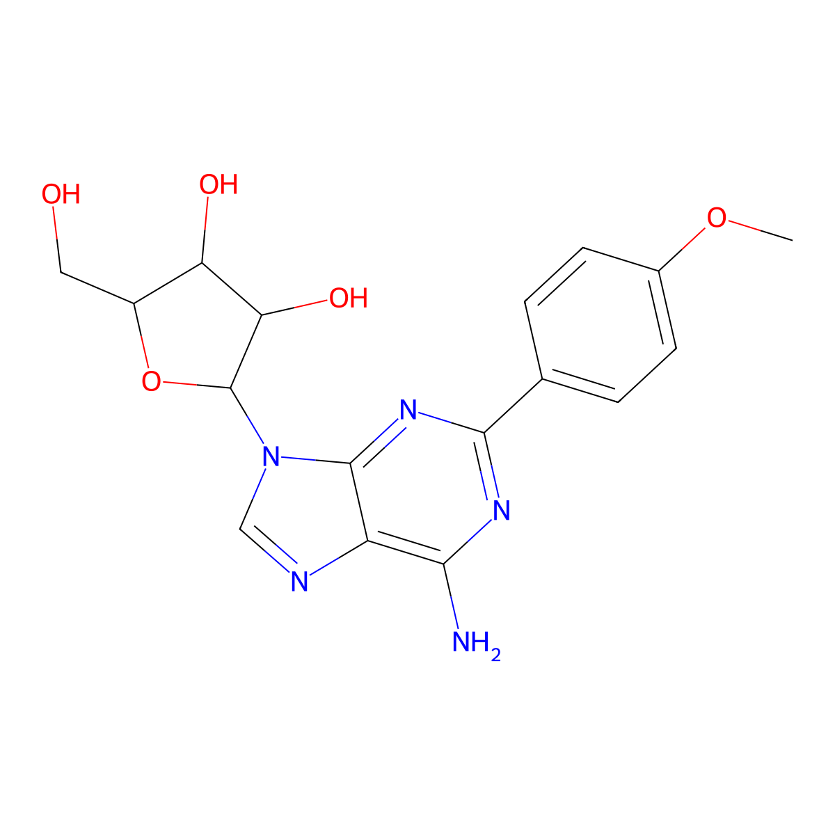 2-(p-Methoxyphenyl)adenosine molecular structure, CAS 37151-17-0