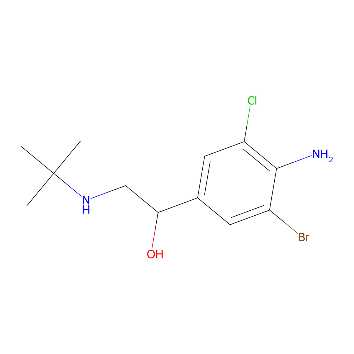 Bromoclenbuterol molecular structure, CAS 37153-52-9