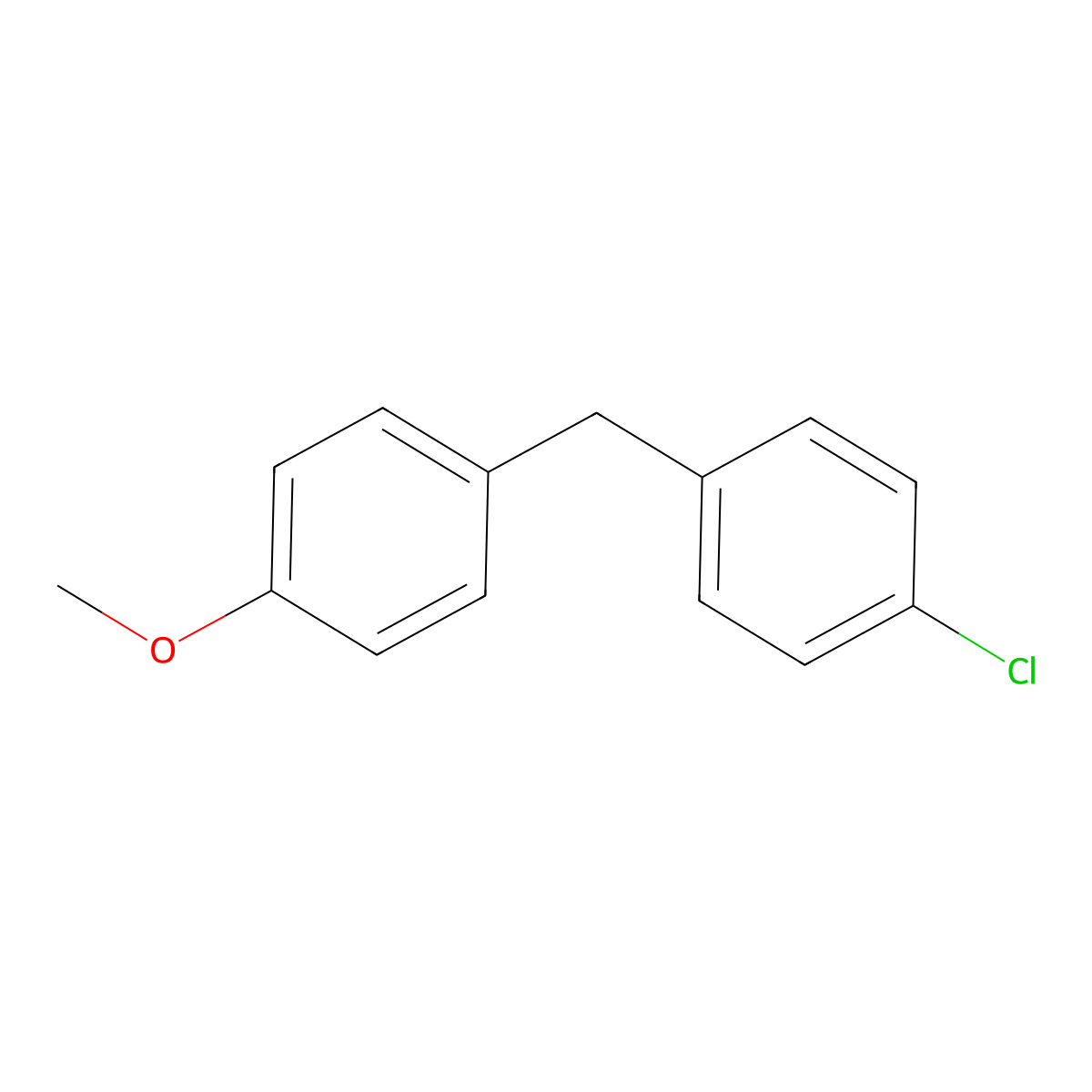 1-Chloro-4-(4-methoxybenzyl)benzene molecular structure, CAS 37155-52-5