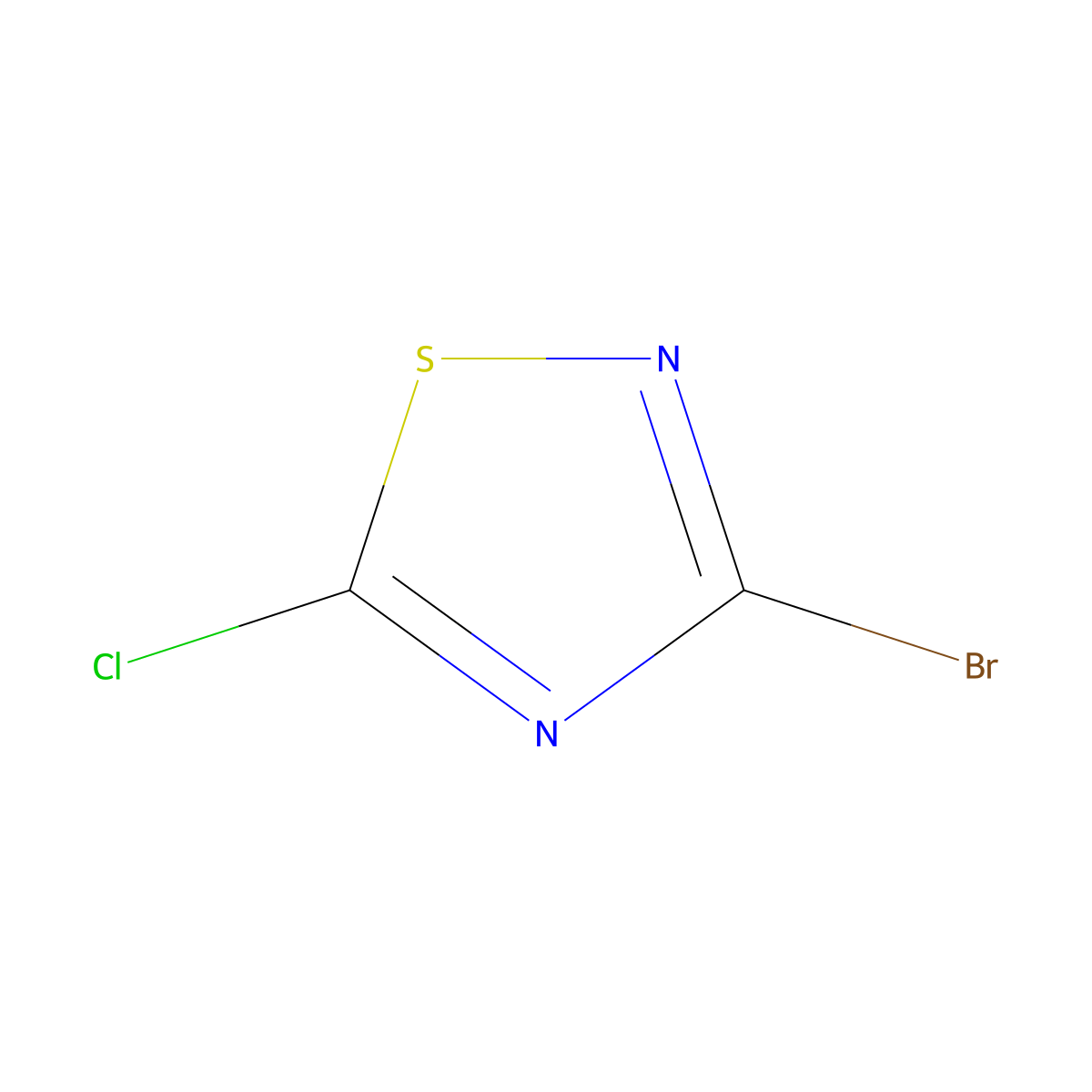 3-Bromo-5-chloro-1,2,4-thiadiazole molecular structure, CAS 37159-60-7