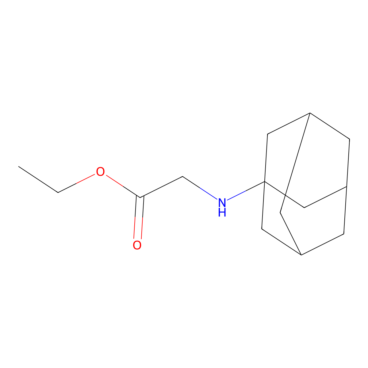 Ethyl 2-[(adamantan-1-yl)amino]acetate molecular structure, CAS 3716-68-5