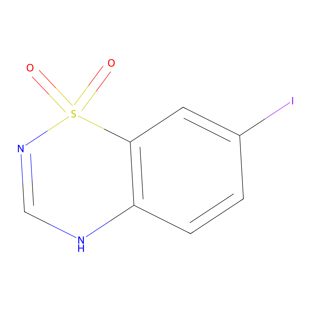 7-iodo-4H-1lambda6,2,4-benzothiadiazine-1,1-dione molecular structure, CAS 37162-47-3