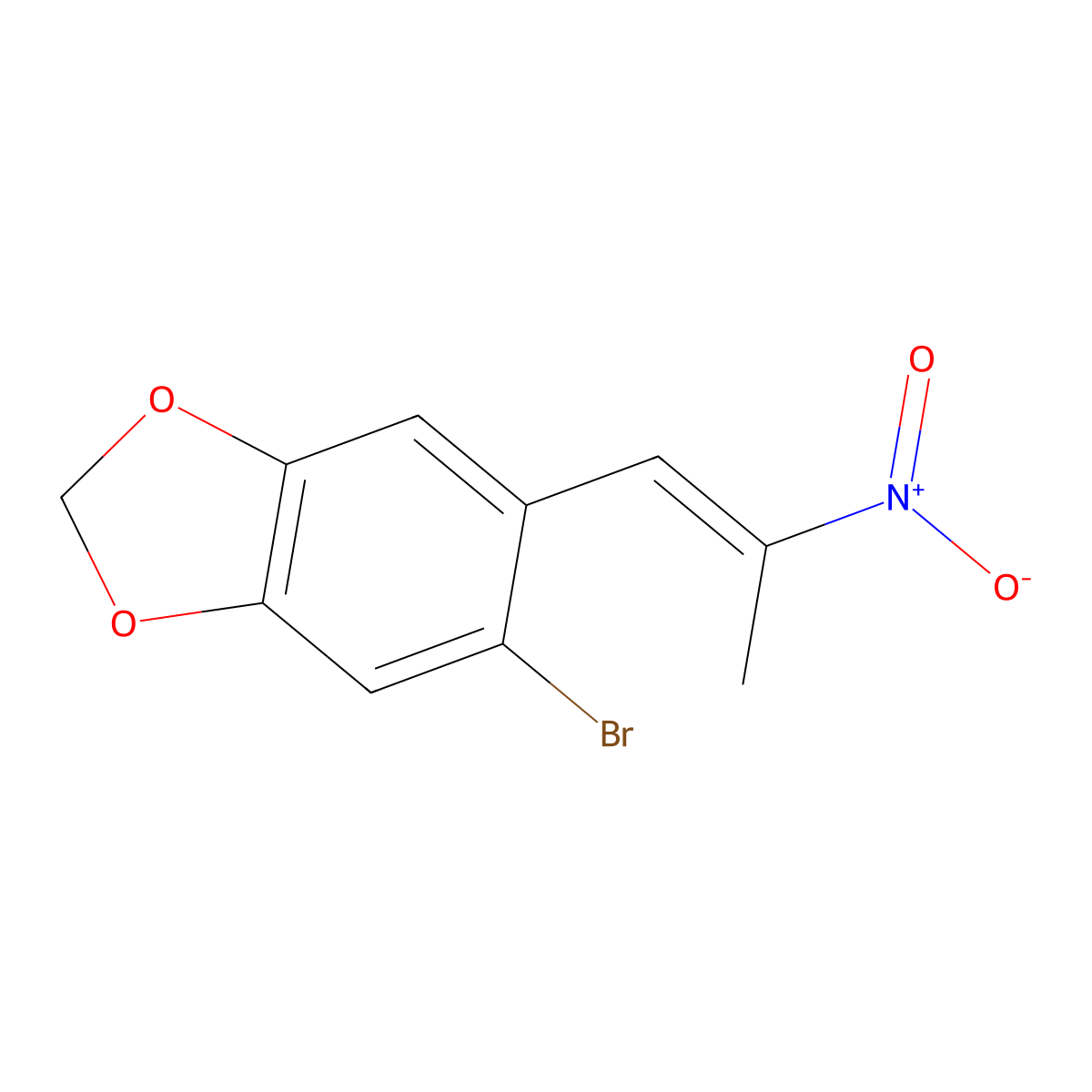 5-Bromo-6-(2-nitro-1-propen-1-yl)-1,3-benzodioxole molecular structure, CAS 37162-74-6