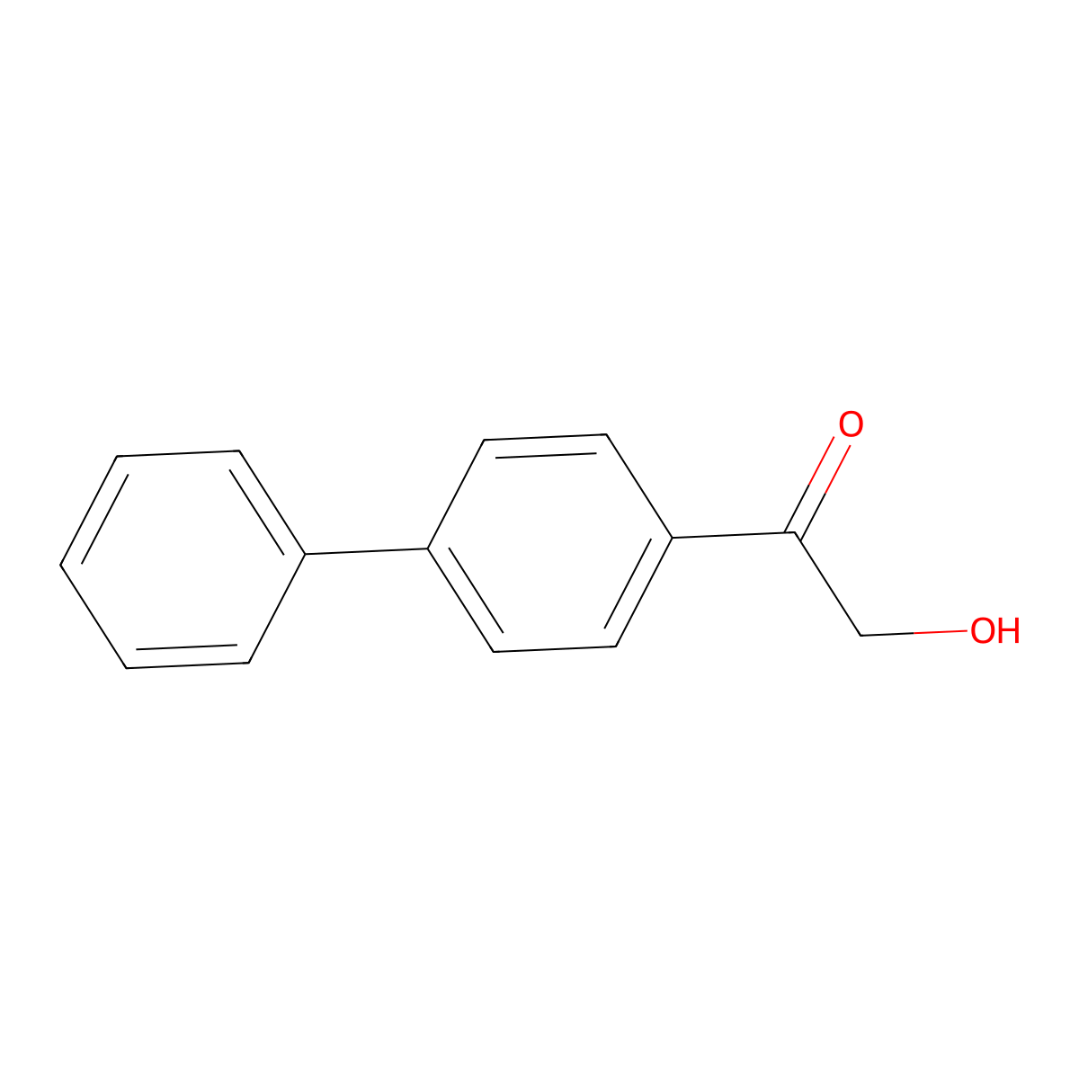 2-Hydroxy-1-(4-phenylphenyl)ethan-1-one molecular structure, CAS 37166-61-3