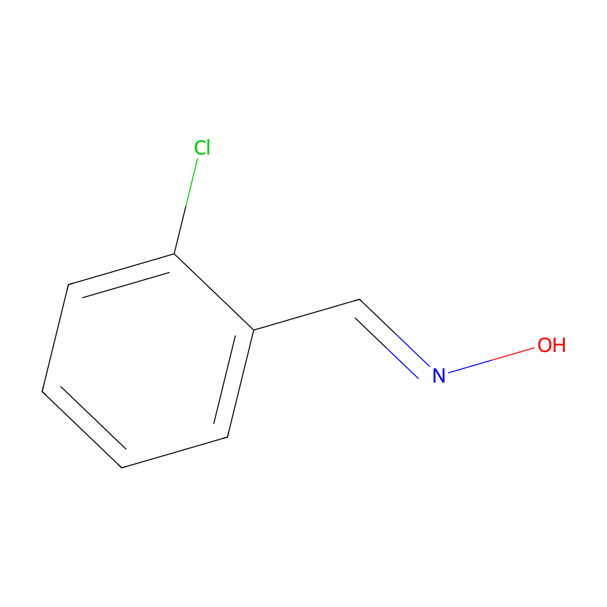 Benzaldehyde, 2-chloro-, oxime molecular structure, CAS 3717-28-0