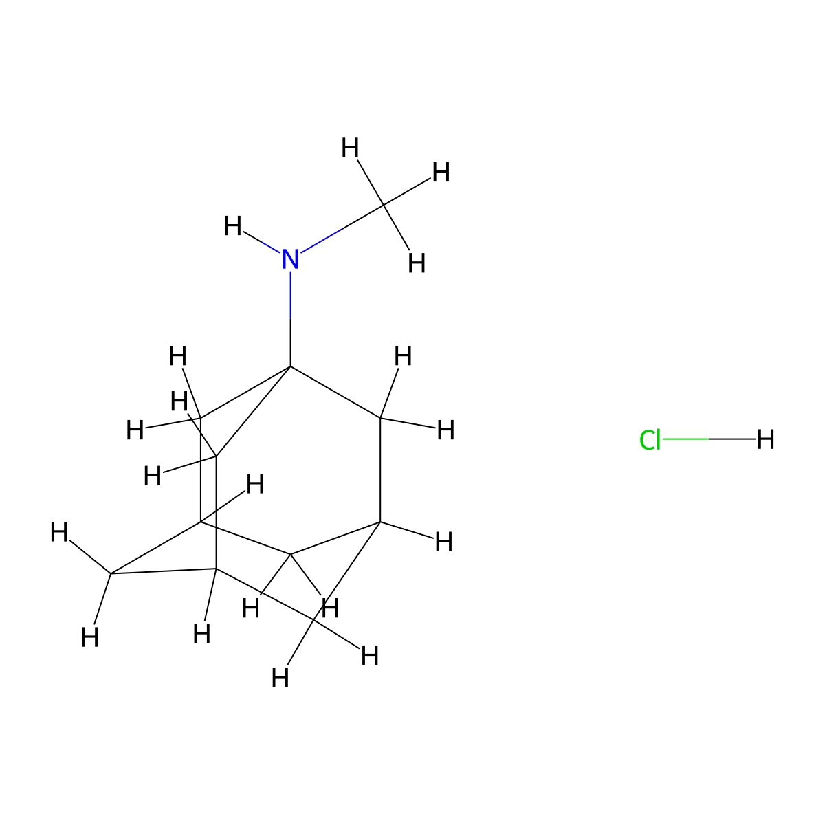 N-methyladamantan-1-amine hydrochloride molecular structure, CAS 3717-39-3