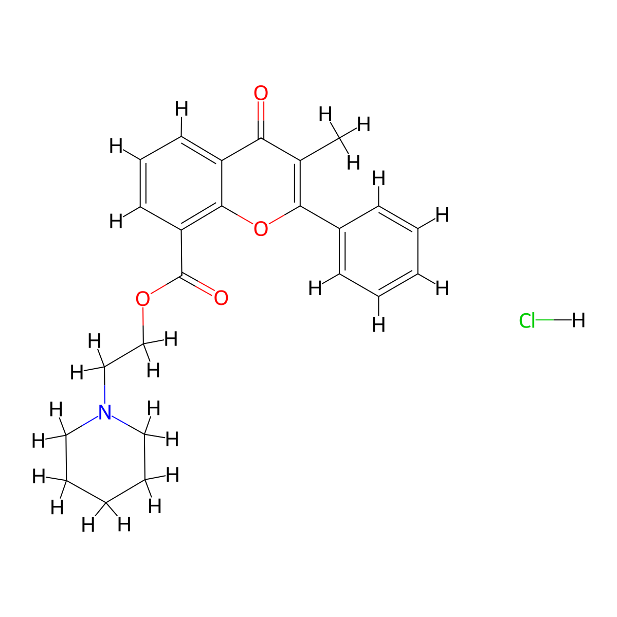 Flavoxate Hydrochloride molecular structure, CAS 3717-88-2
