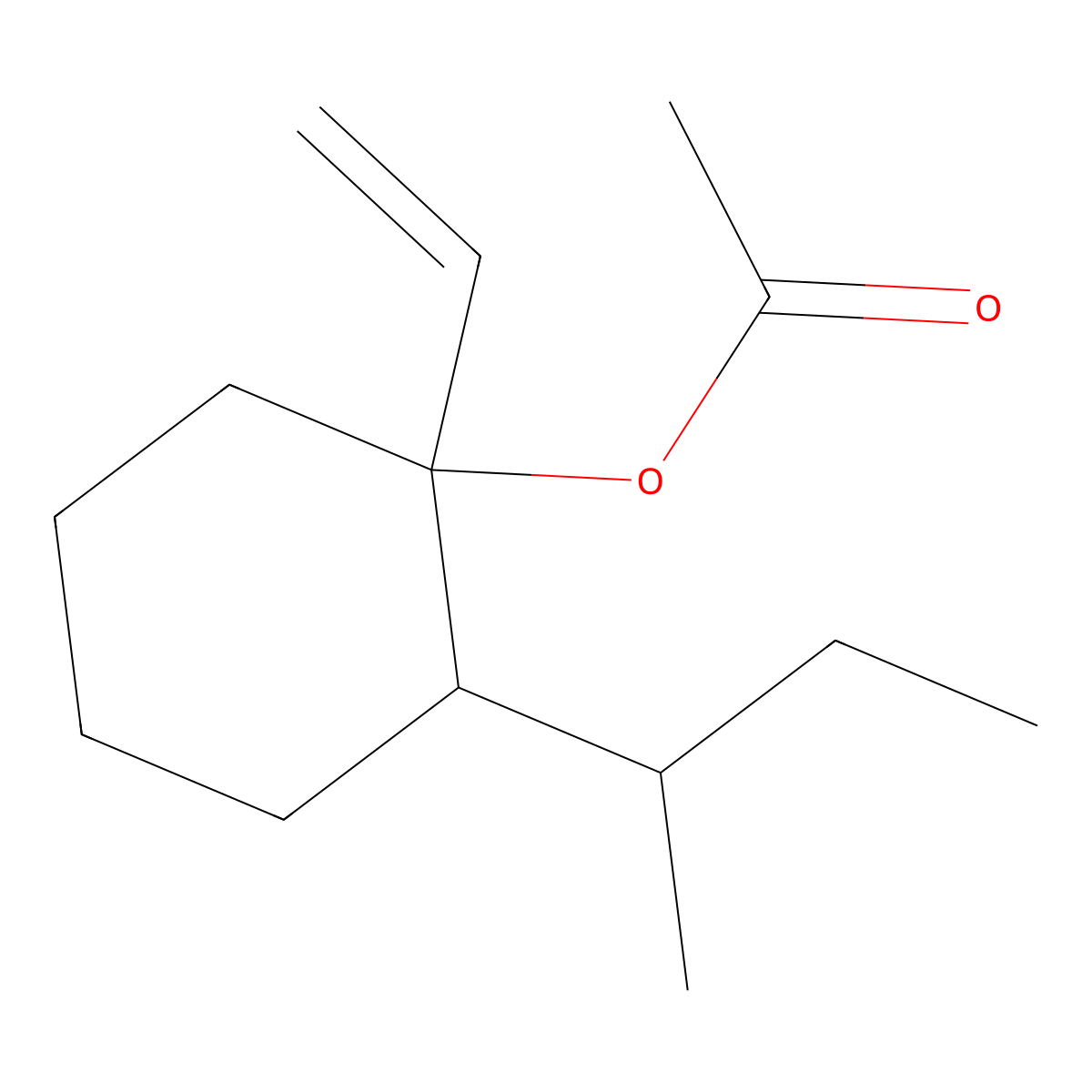 Cyclohexanol, 1-ethenyl-2-(1-methylpropyl)-, 1-acetate molecular structure, CAS 37172-02-4