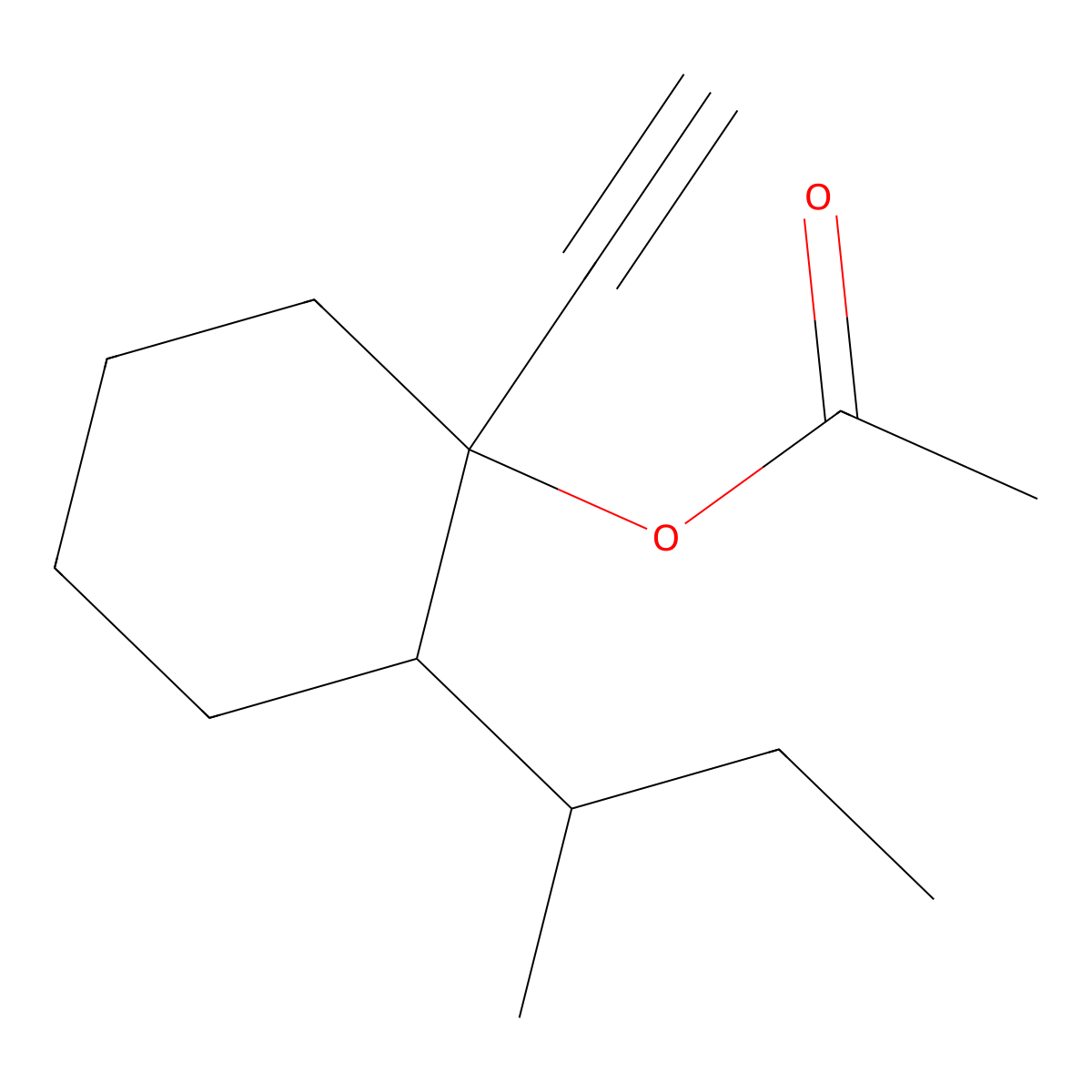 Cyclohexanol, 1-ethynyl-2-(1-methylpropyl)-, 1-acetate molecular structure, CAS 37172-05-7