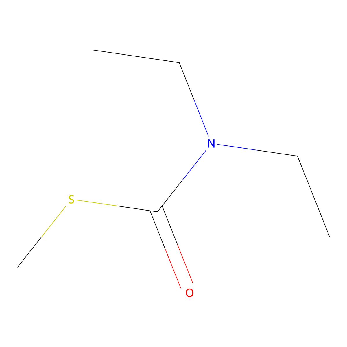 S-Methyl N,N-diethylthiocarbamate molecular structure, CAS 37174-63-3