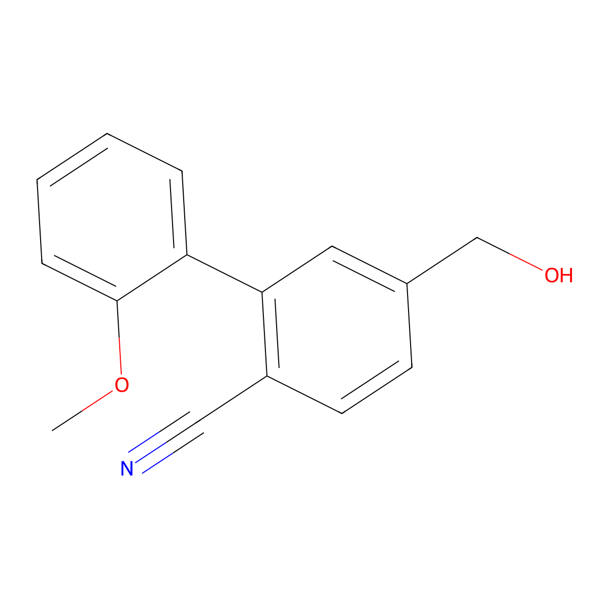 5-(Hydroxymethyl)-2'-methoxy(1,1'-biphenyl)-2-carbonitrile molecular structure, CAS 371764-34-0