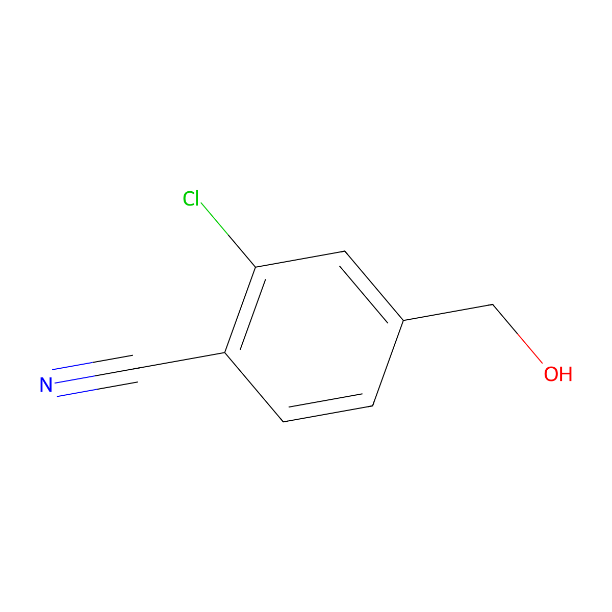 2-Chloro-4-(hydroxymethyl)benzonitrile molecular structure, CAS 371764-78-2