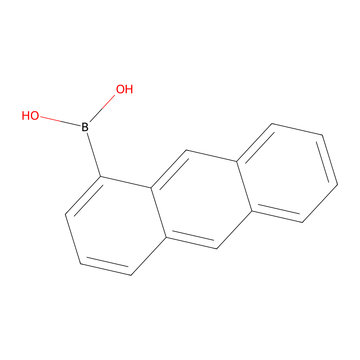 Anthracen-1-ylboronic acid molecular structure, CAS 371765-49-0