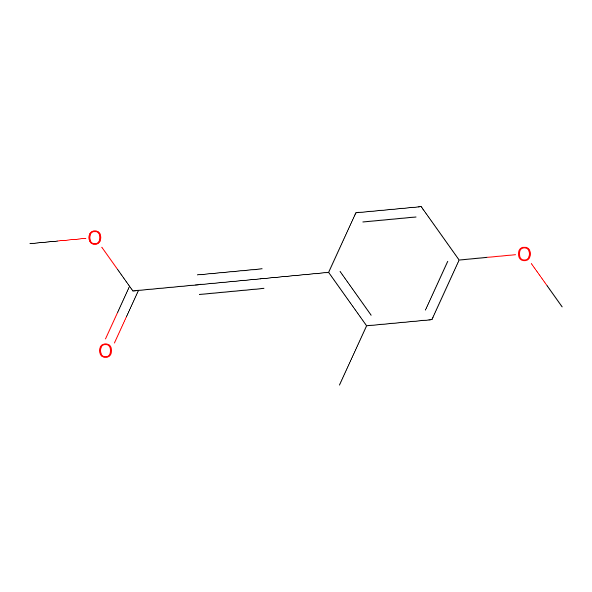 Methyl 3-(4-methoxy-2-methylphenyl)prop-2-ynoate molecular structure, CAS 371766-55-1