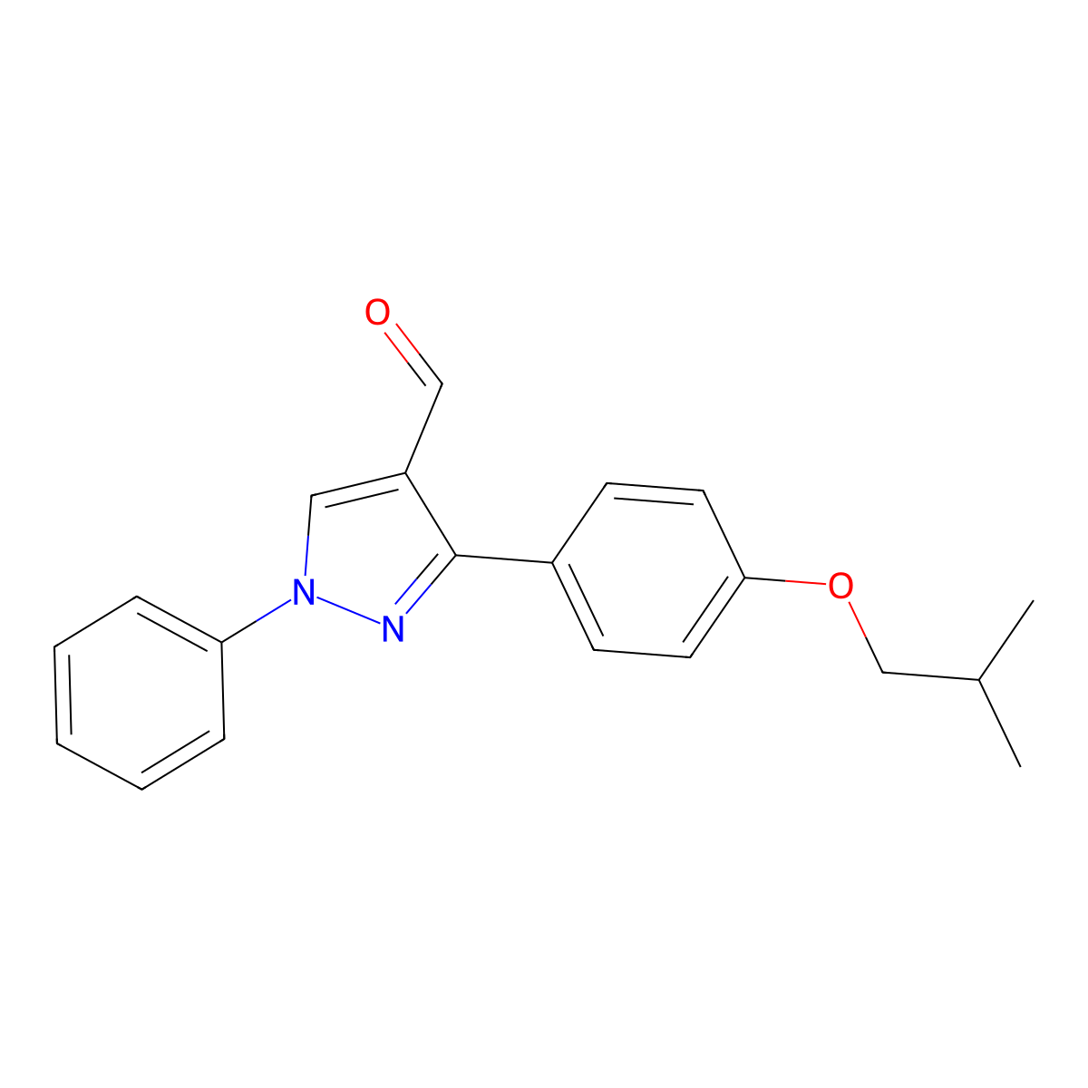 3-[4-(2-methylpropoxy)phenyl]-1-phenyl-1H-pyrazole-4-carbaldehyde molecular structure, CAS 371776-69-1