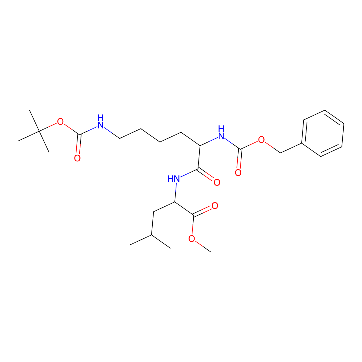 Z-Lys(boc)-leu-ome molecular structure, CAS 37178-11-3
