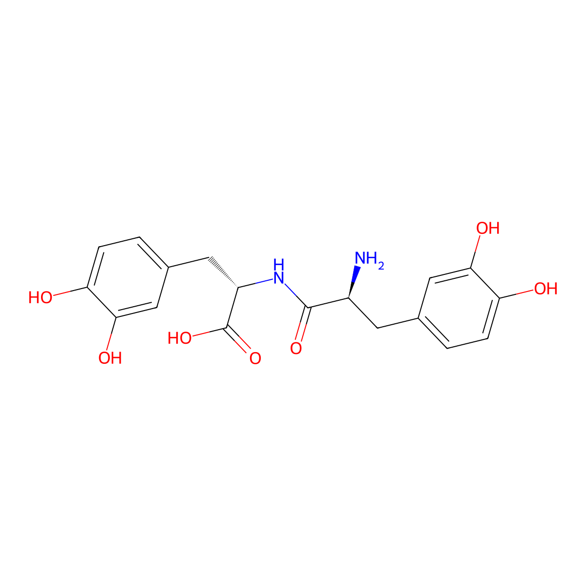 L-Tyrosine, 3-hydroxy-N-(3-hydroxy-L-tyrosyl)- molecular structure, CAS 37178-31-7