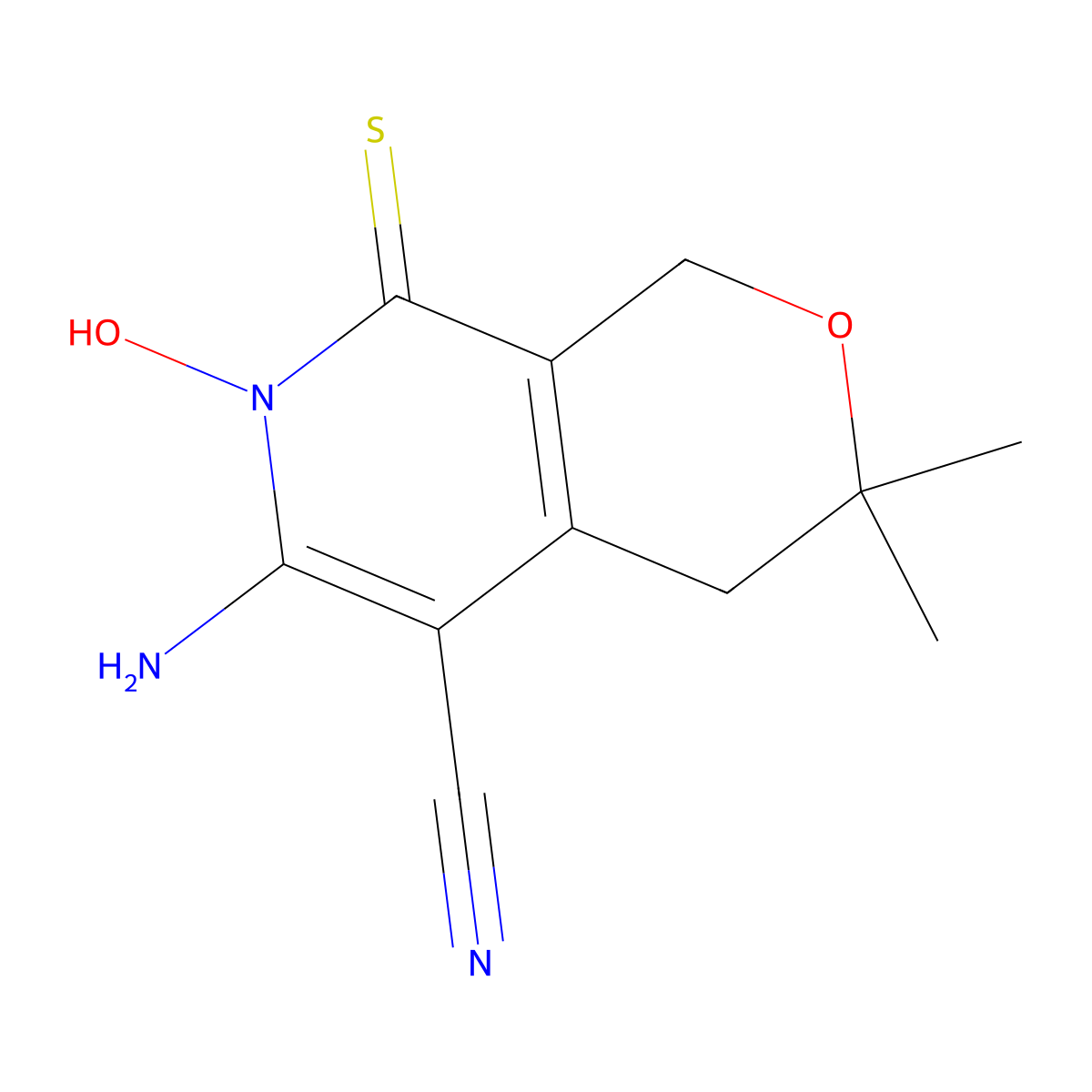 6-Amino-7-hydroxy-3,3-dimethyl-8-sulfanylidene-1,4-dihydropyrano[3,4-c]pyridine-5-carbonitrile molecular structure, CAS 371780-31-3