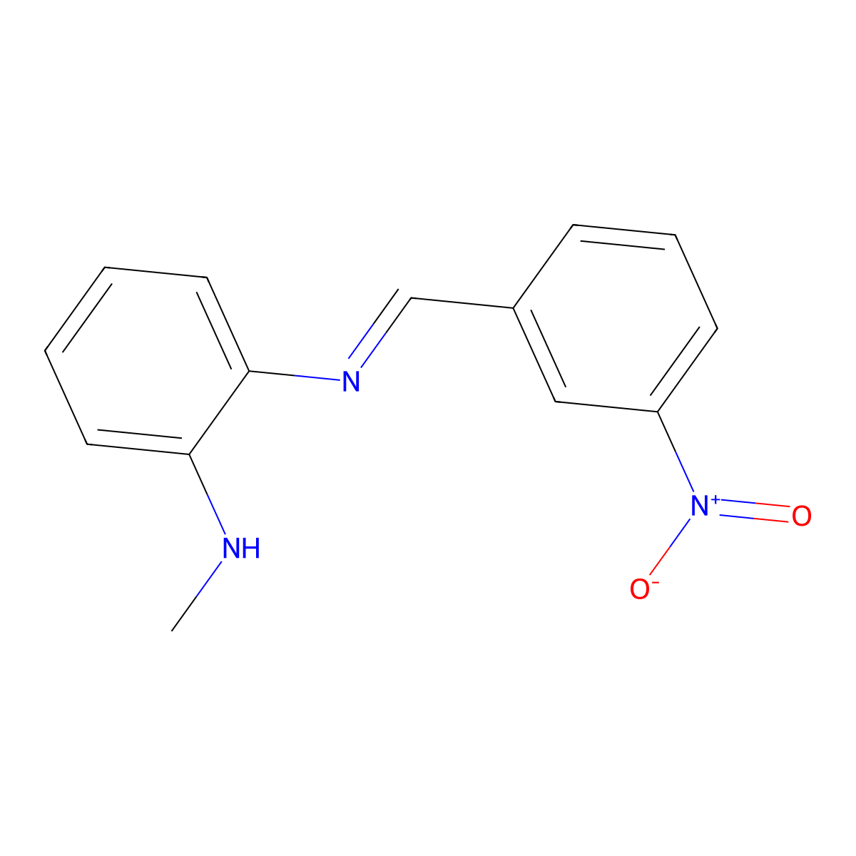 (2E)-1-N-methyl-2-N-[(3-nitrophenyl)methylidene]benzene-1,2-diamine molecular structure, CAS 3718-00-1