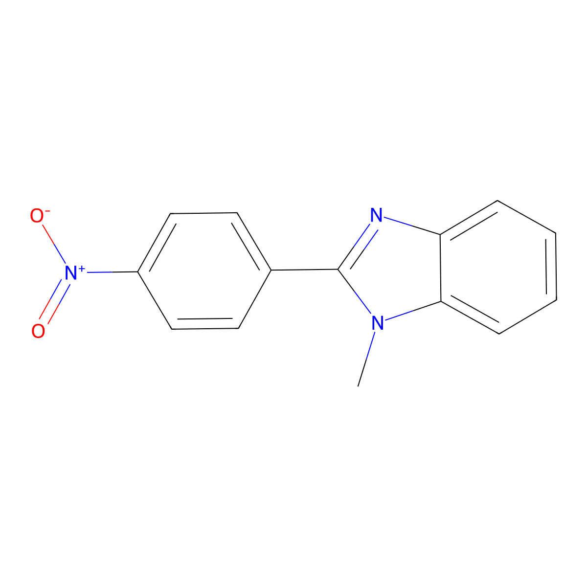 1H-Benzimidazole, 1-methyl-2-(4-nitrophenyl)- molecular structure, CAS 3718-03-4