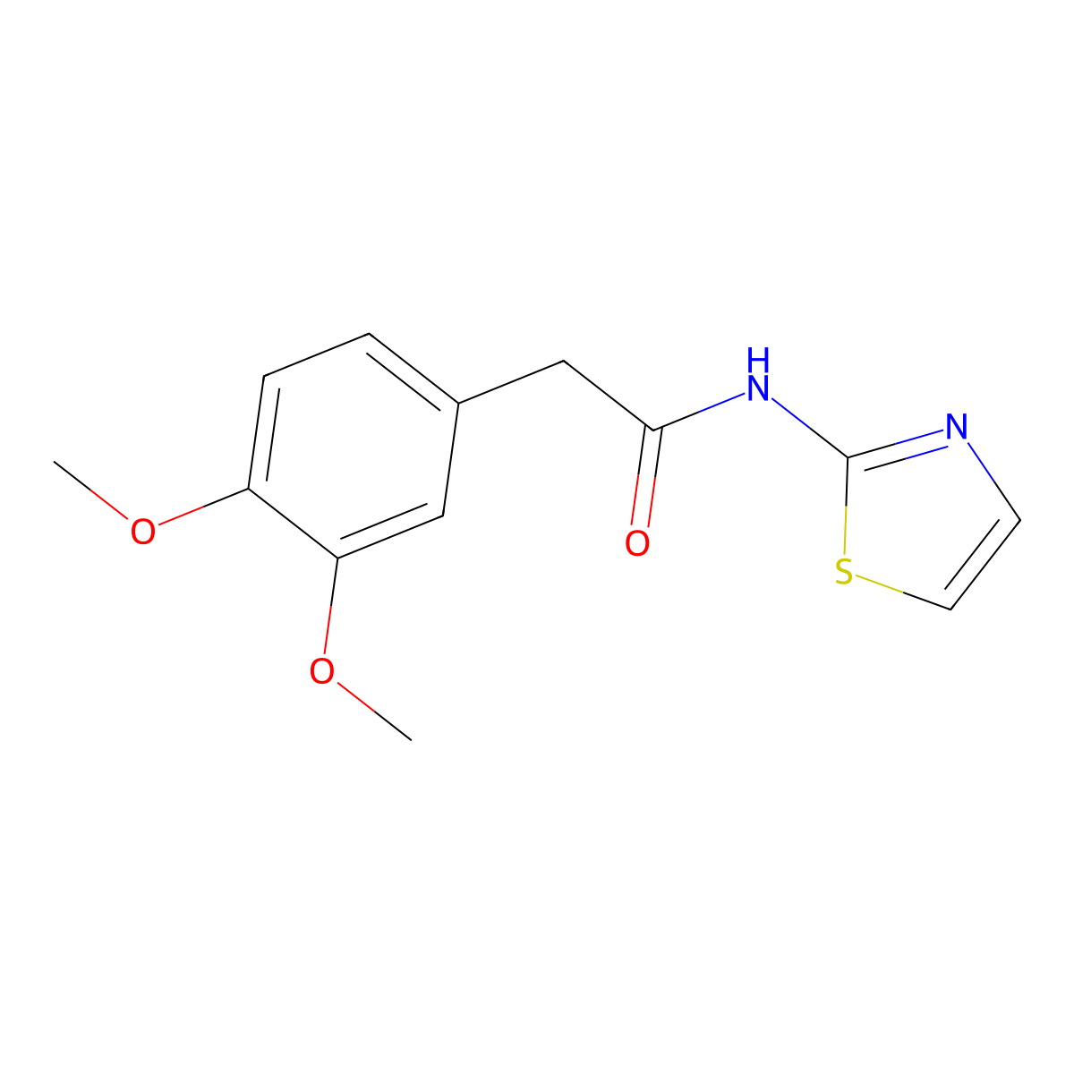 2-(3,4-dimethoxyphenyl)-N-(1,3-thiazol-2-yl)acetamide molecular structure, CAS 3719-11-7