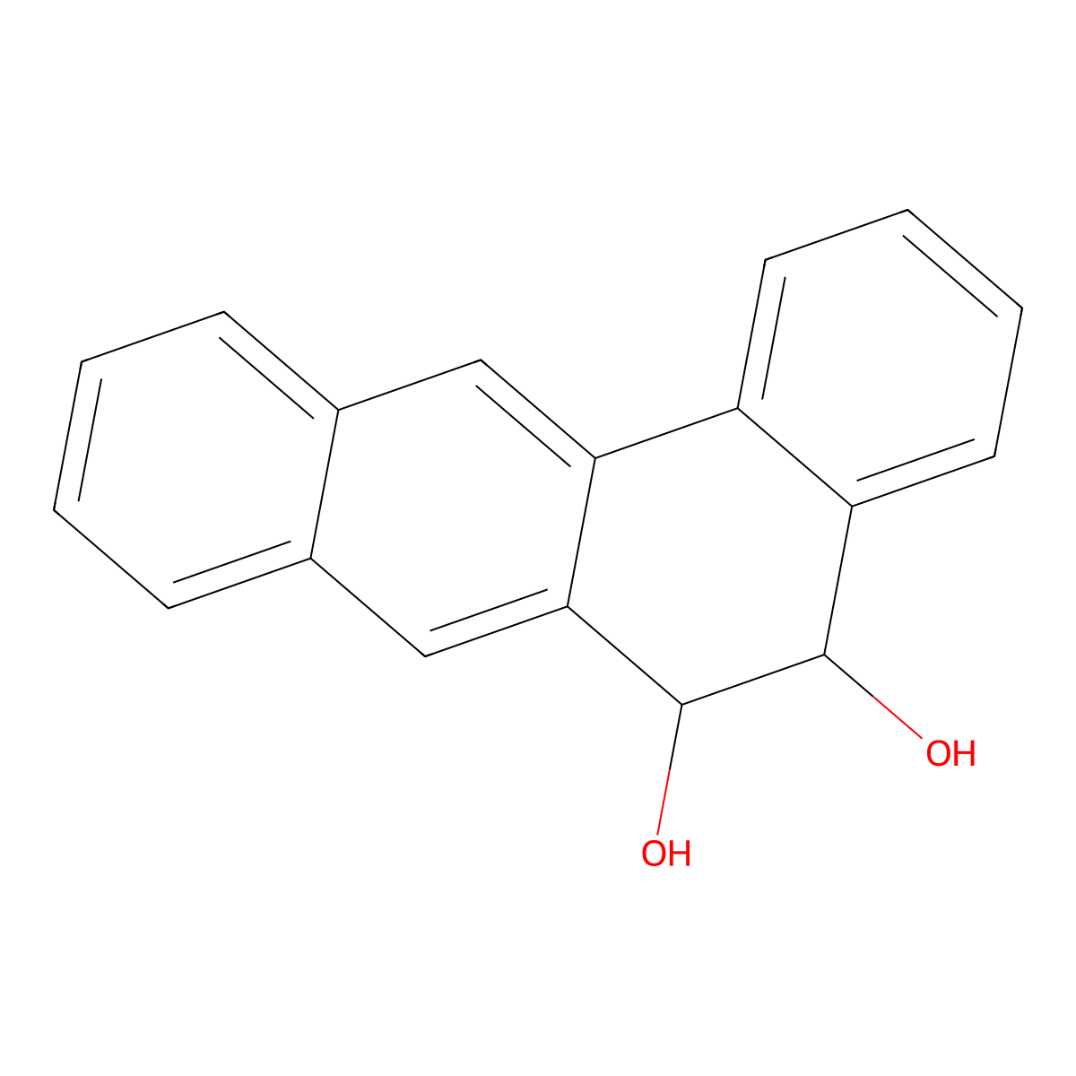 trans-5,6-Dihydrobenz(a)anthracene-5,6-diol molecular structure, CAS 3719-37-7