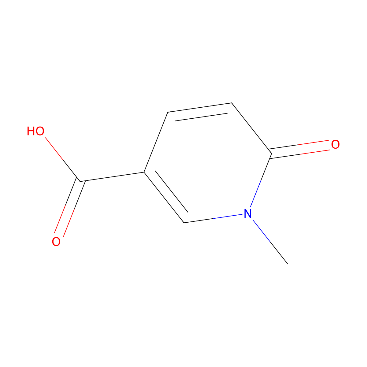 N(1)-methyl-2-pyridone-5-carboxylic acid molecular structure, CAS 3719-45-7