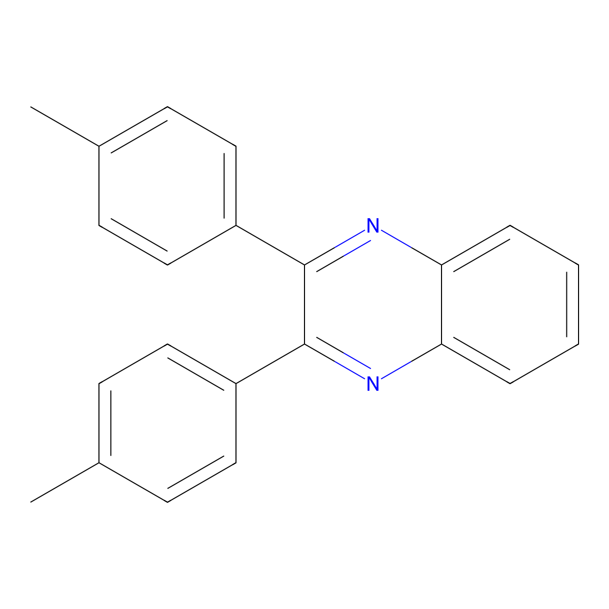 2,3-Bis(4-methylphenyl)quinoxaline molecular structure, CAS 3719-84-4
