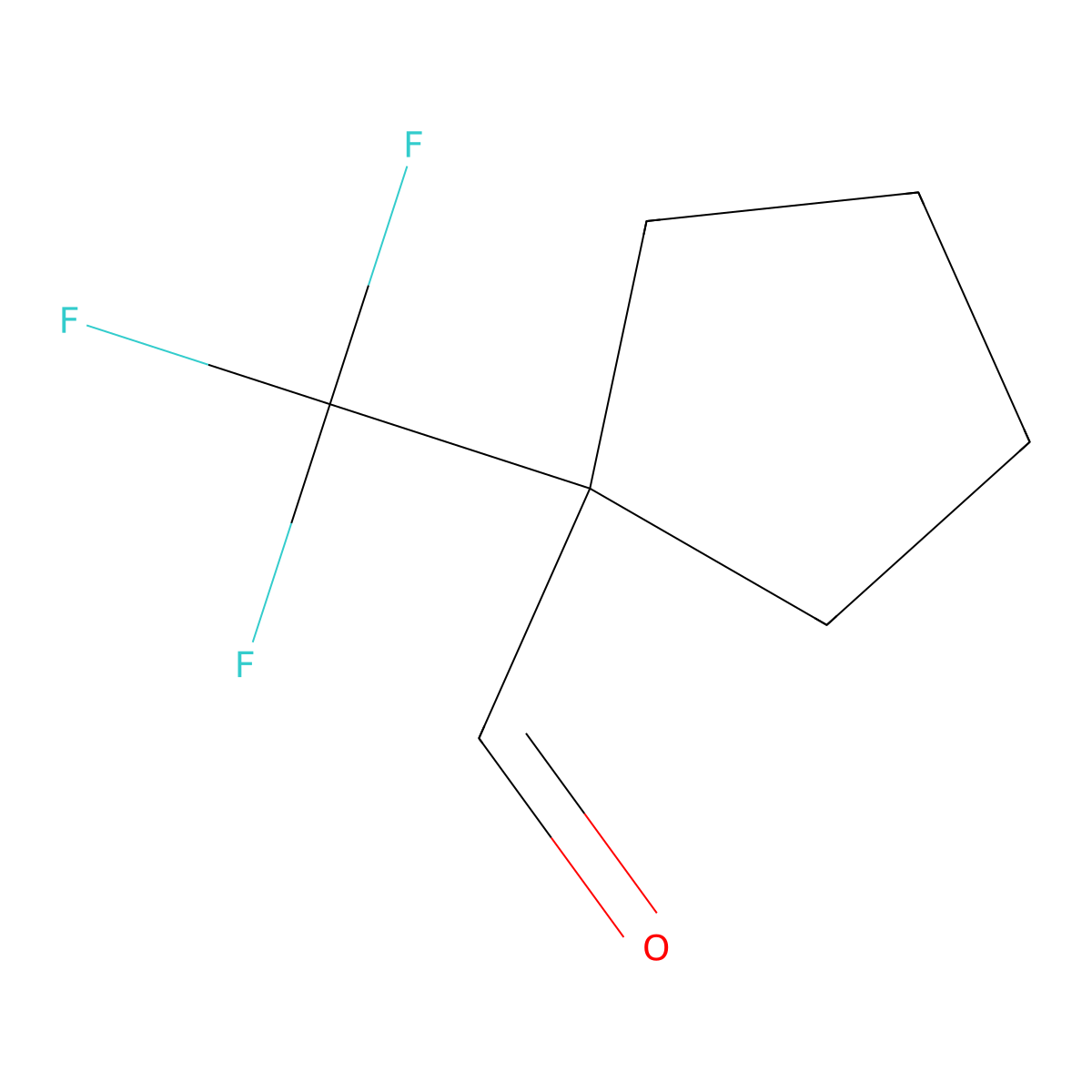 1-(Trifluoromethyl)cyclopentane-1-carbaldehyde molecular structure, CAS 371917-30-5