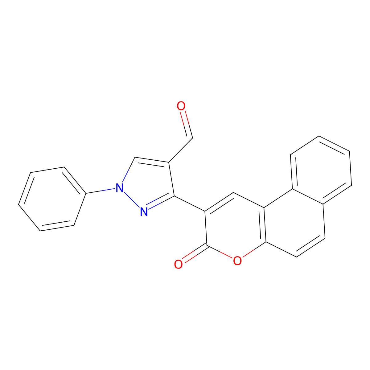 3-(3-Oxo-2-benzo[f][1]benzopyranyl)-1-phenyl-4-pyrazolecarboxaldehyde molecular structure, CAS 371917-98-5