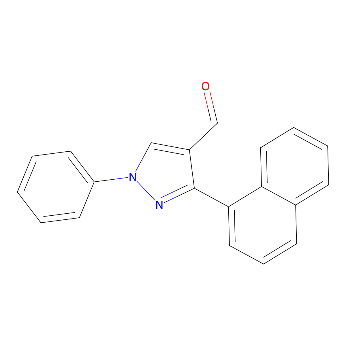 3-(naphthalen-1-yl)-1-phenyl-1H-pyrazole-4-carbaldehyde molecular structure, CAS 371918-00-2