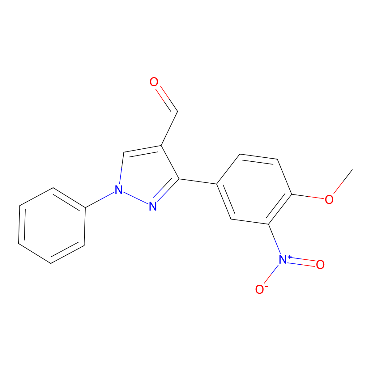 3-(4-methoxy-3-nitrophenyl)-1-phenyl-1H-pyrazole-4-carbaldehyde molecular structure, CAS 371918-01-3