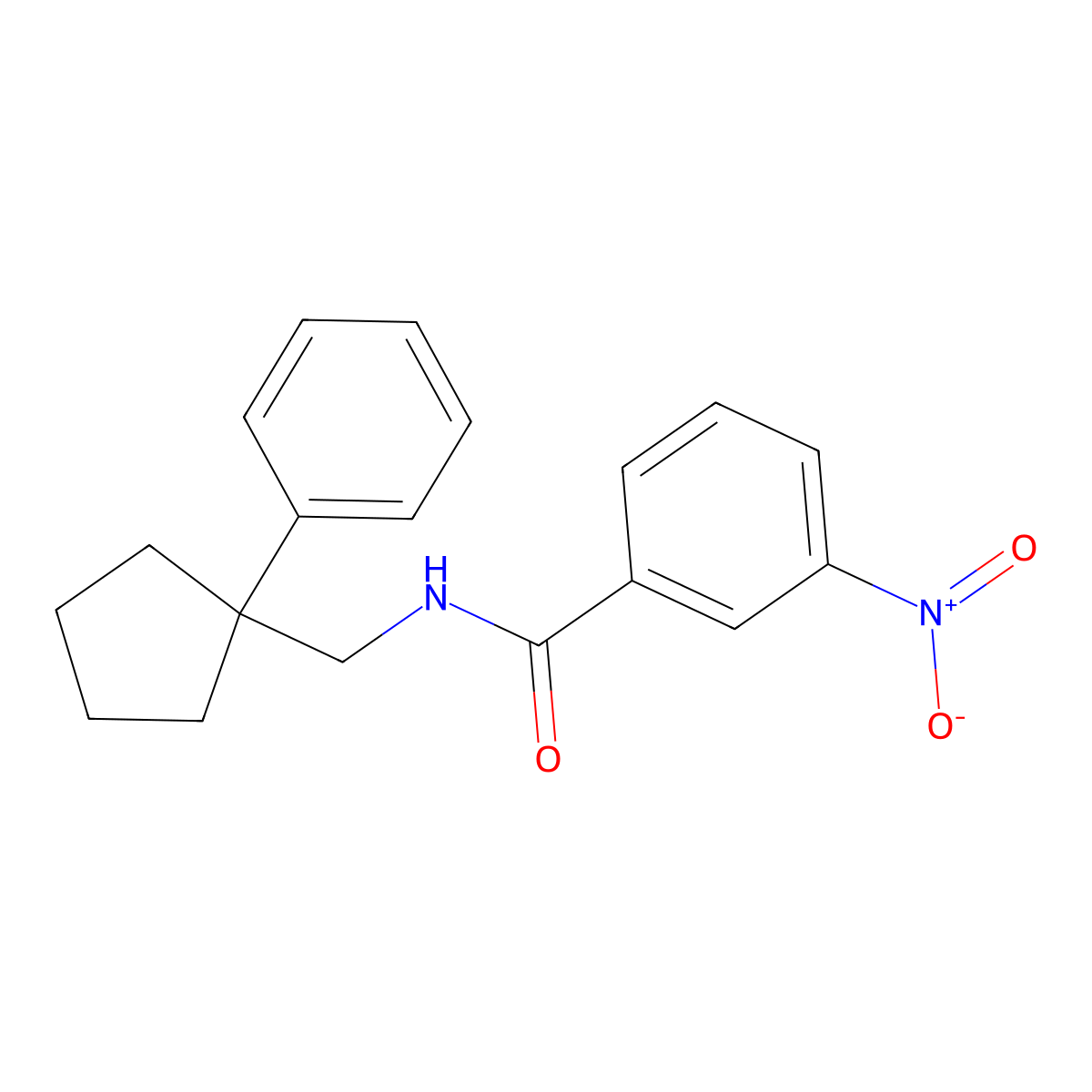 3-nitro-N-[(1-phenylcyclopentyl)methyl]benzamide molecular structure, CAS 371922-92-8