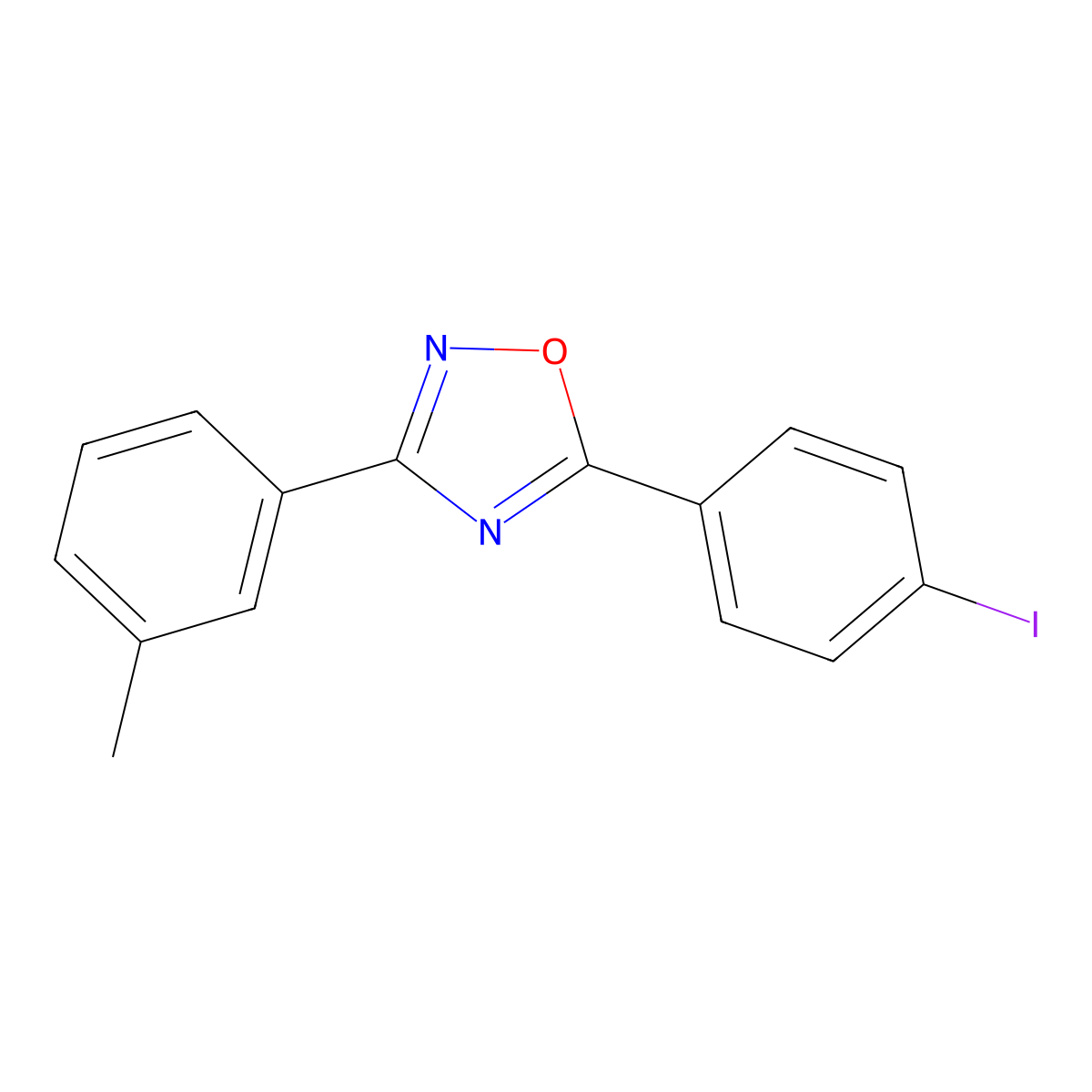 5-(4-Iodophenyl)-3-(3-methylphenyl)-1,2,4-oxadiazole molecular structure, CAS 371923-02-3