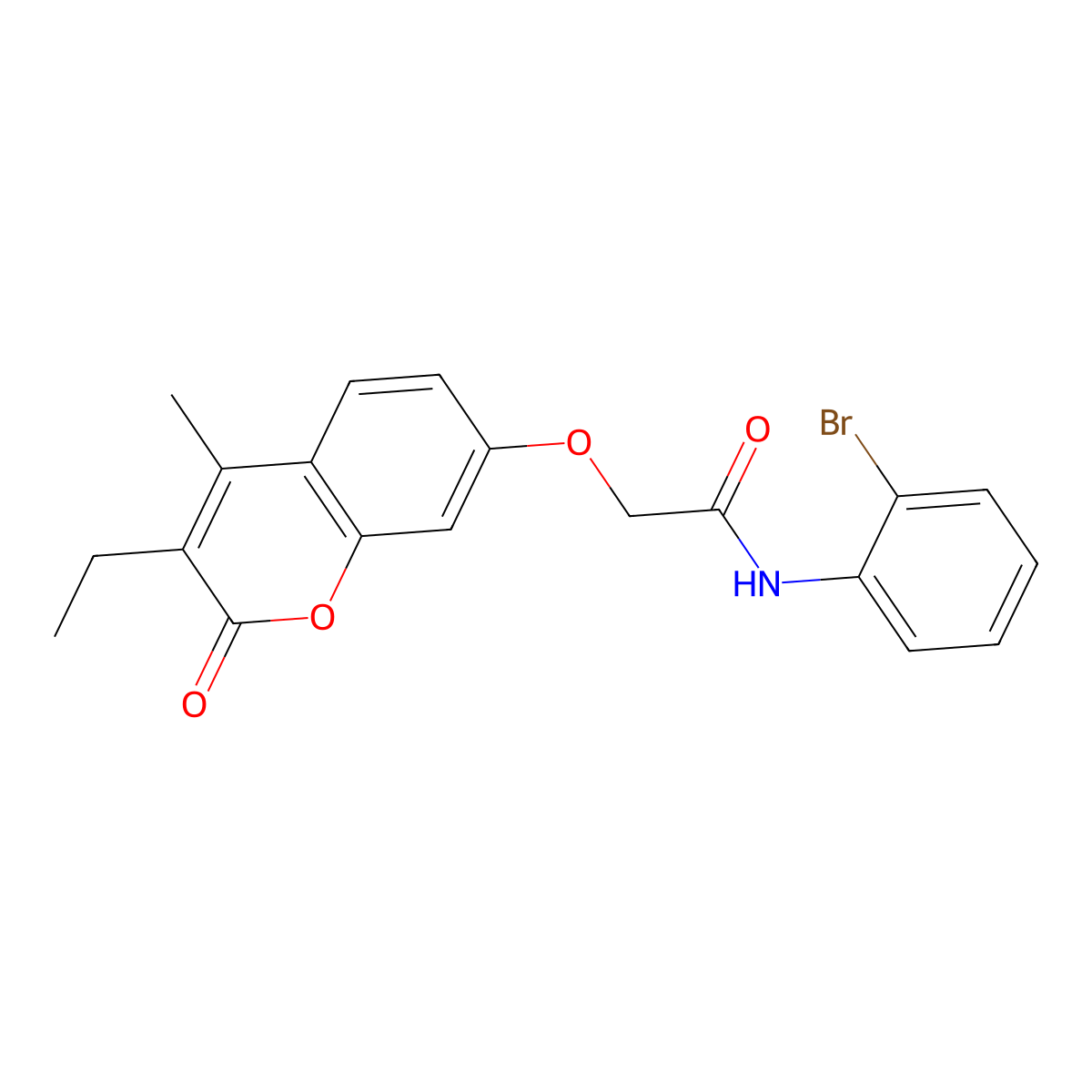 N-(2-bromophenyl)-2-(3-ethyl-4-methyl-2-oxochromen-7-yl)oxyacetamide molecular structure, CAS 371923-73-8