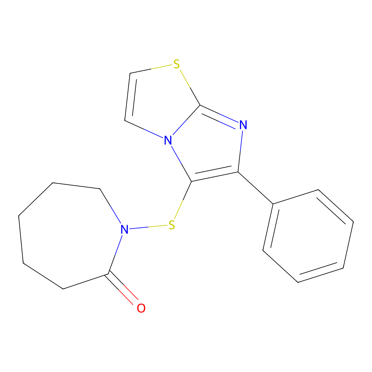 1-(6-Phenylimidazo[2,1-b][1,3]thiazol-5-yl)sulfanylazepan-2-one molecular structure, CAS 371923-78-3