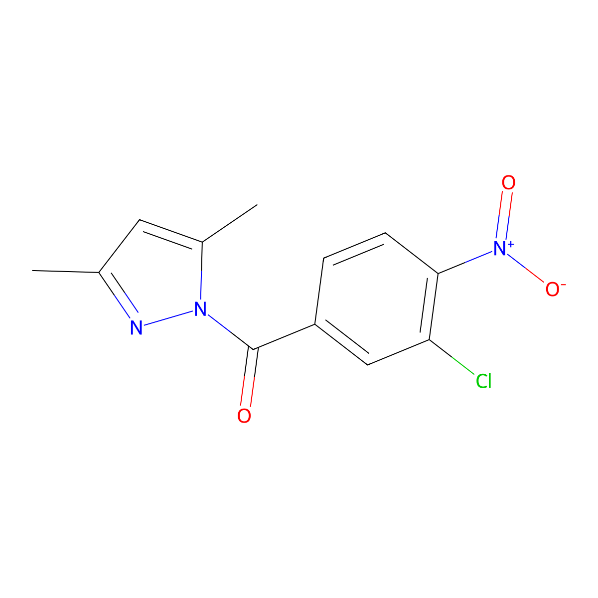 (3-Chloro-4-nitrophenyl)-(3,5-dimethylpyrazol-1-yl)methanone molecular structure, CAS 371923-83-0