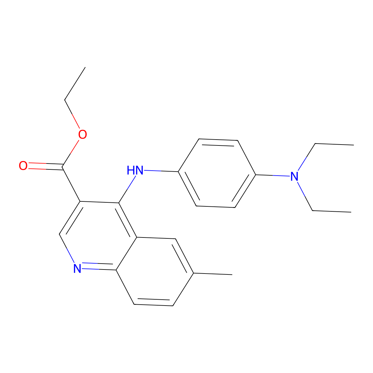 Ethyl 4-((4-(diethylamino)phenyl)amino)-6-methylquinoline-3-carboxylate molecular structure, CAS 371924-24-2
