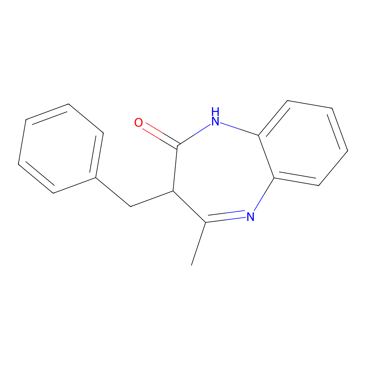 3-Benzyl-4-methyl-1,3-dihydro-1,5-benzodiazepin-2-one molecular structure, CAS 371924-31-1