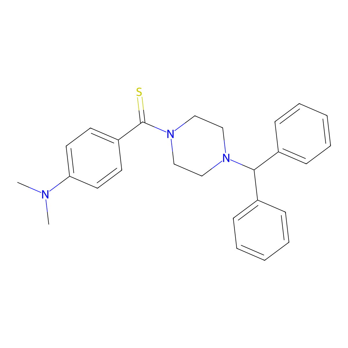 4-[4-(Diphenylmethyl)piperazine-1-carbothioyl]-N,N-dimethylaniline molecular structure, CAS 371924-44-6