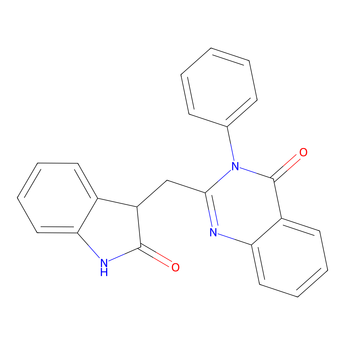 2-[(2-Oxo-1,3-dihydroindol-3-yl)methyl]-3-phenylquinazolin-4-one molecular structure, CAS 371924-84-4