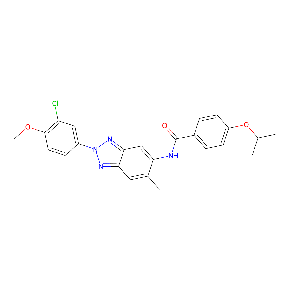 N-[2-(3-chloro-4-methoxyphenyl)-6-methylbenzotriazol-5-yl]-4-propan-2-yloxybenzamide molecular structure, CAS 371925-19-8