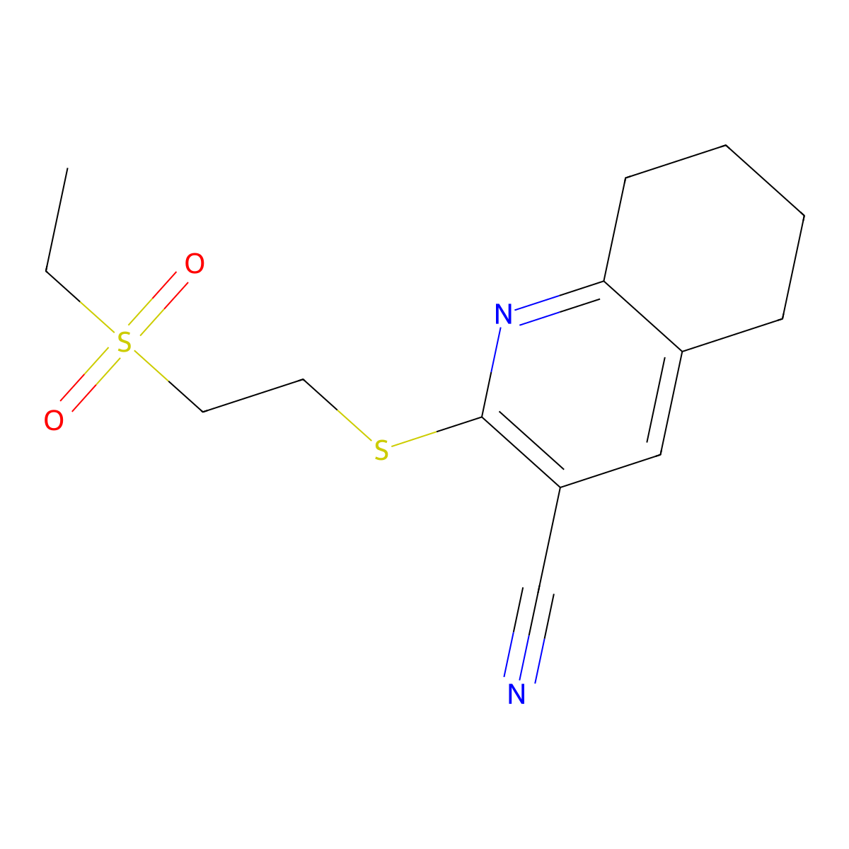 2-(2-Ethylsulfonylethylsulfanyl)-5,6,7,8-tetrahydroquinoline-3-carbonitrile molecular structure, CAS 371925-23-4