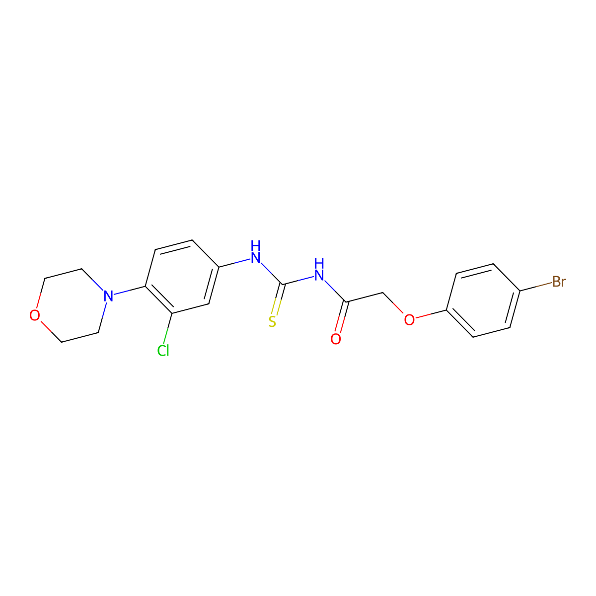 2-(4-bromophenoxy)-N-{[3-chloro-4-(morpholin-4-yl)phenyl]carbamothioyl}acetamide molecular structure, CAS 371925-40-5